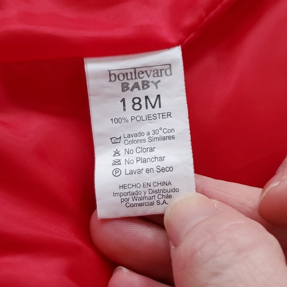 Red Flower Puffy Coat - Picture 5 of 6